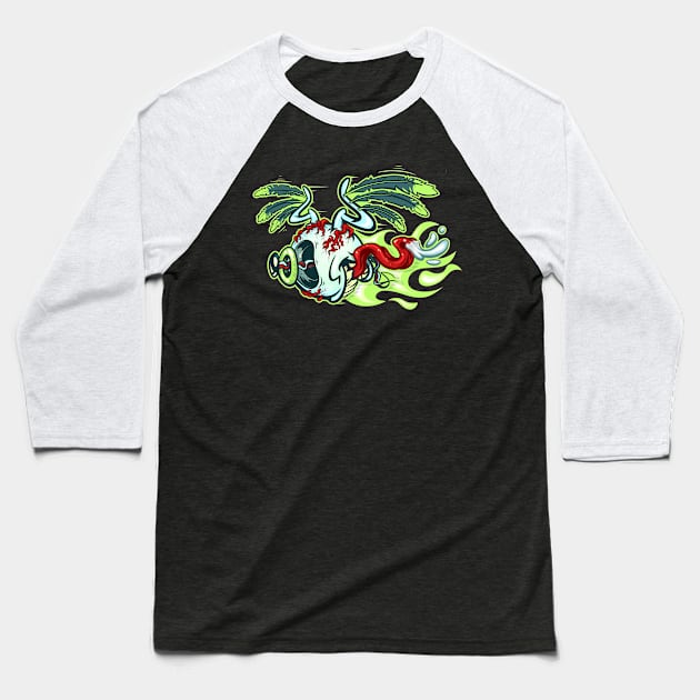 Gnarly Eye Baseball T-Shirt by poopsmoothie